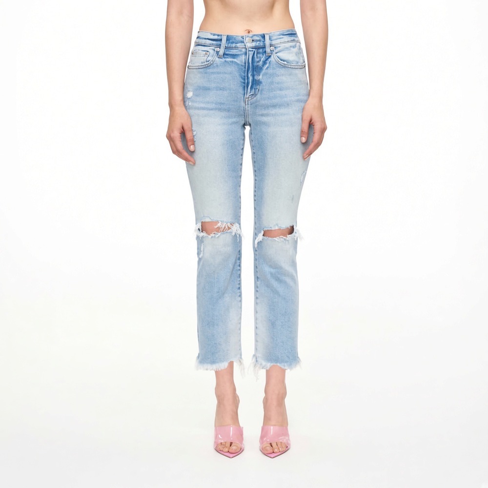 Pistola Monroe High Rise Slim Cigarette Jeans Kauai Distressed Light Wash 29